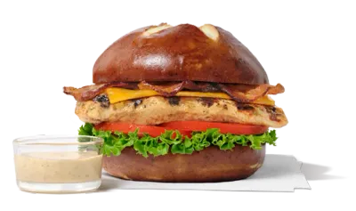Grilled Pretzel Cheddar Club